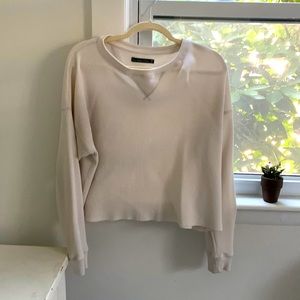 Abercrombie Henley waffle crew neck top